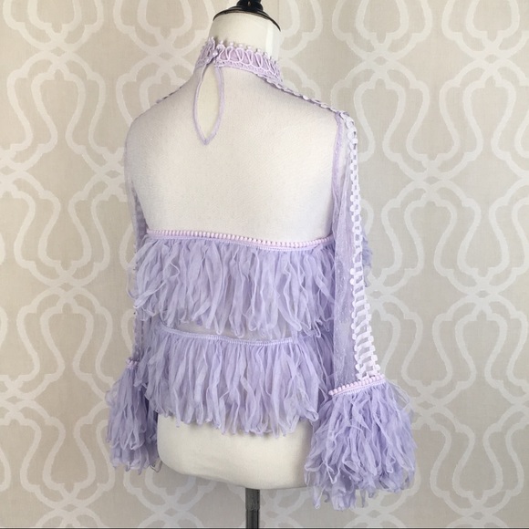 *LAST ONE XS* Festival Fringe Lavender Tulle Top - Picture 4 of 8